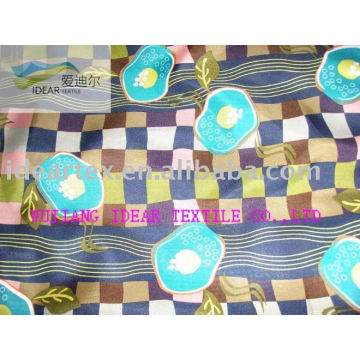 Satin Fabric Printed Polyester Cotton for Lady Dress customize-made